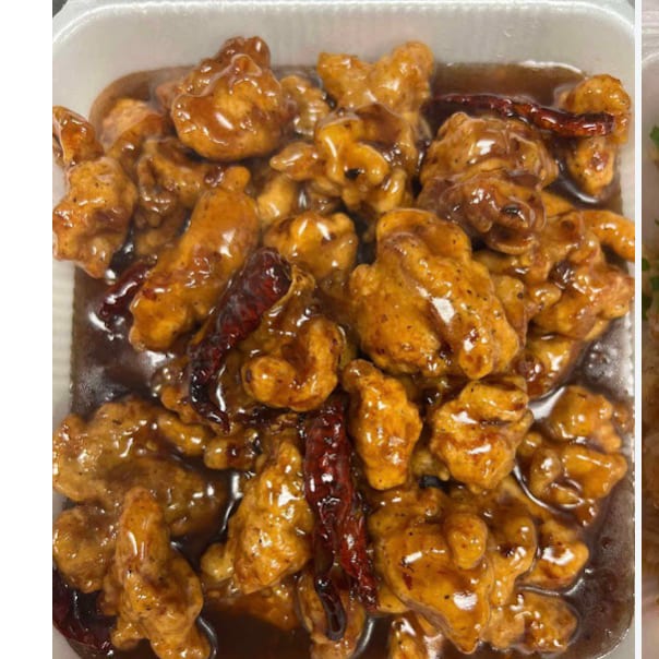 Orange Chicken with white rice.